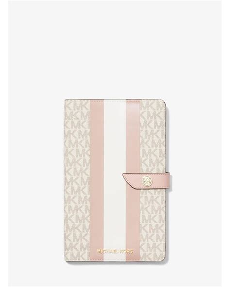 michael kors medium logo stripe notebook|Michael Kors medium notebook.